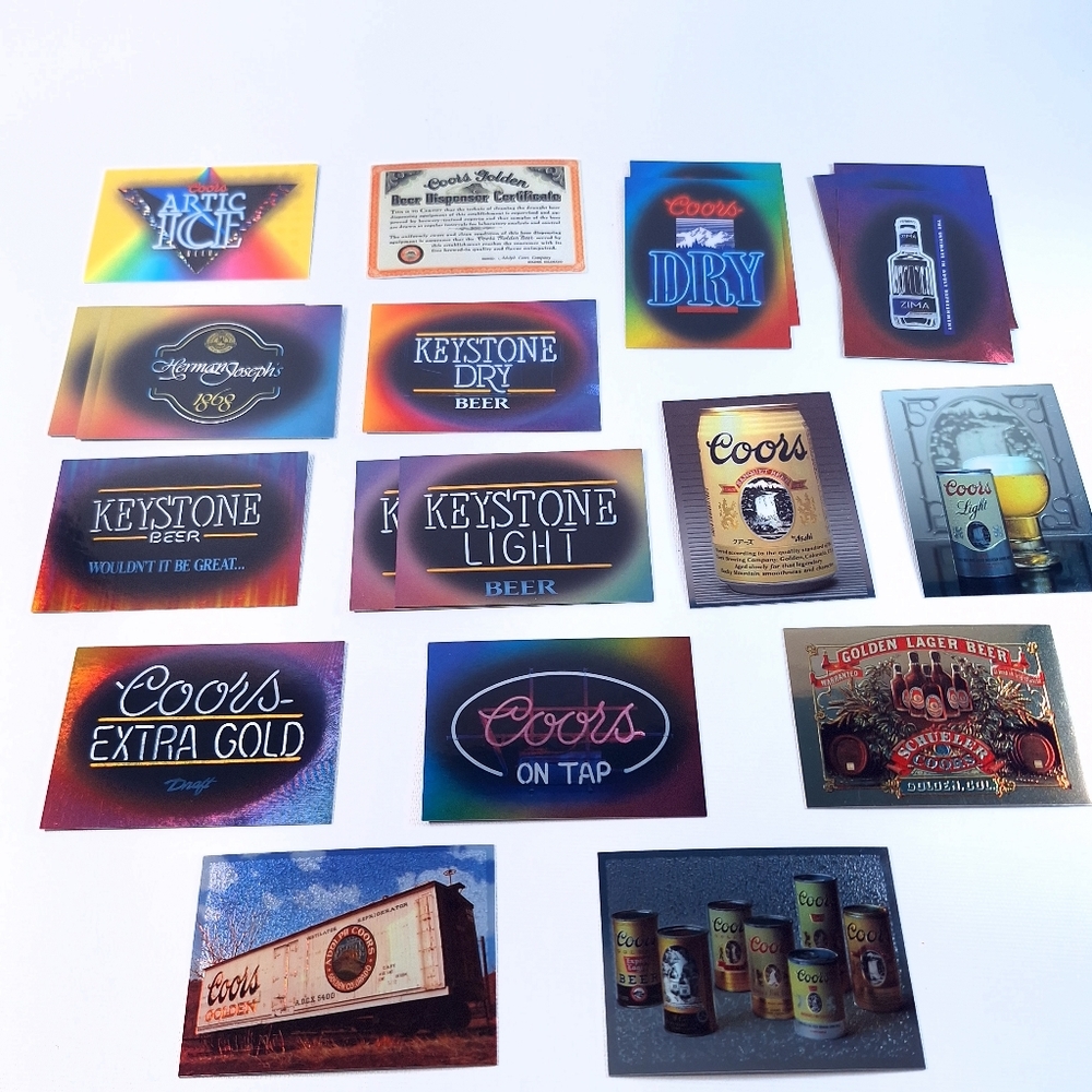 Vintage 1990s Coors & Keystone Holographic Beer Cards Lot Rare Holo